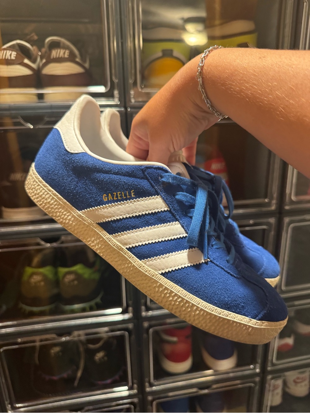adidas Blue & White Gazelle Kids Sneaker